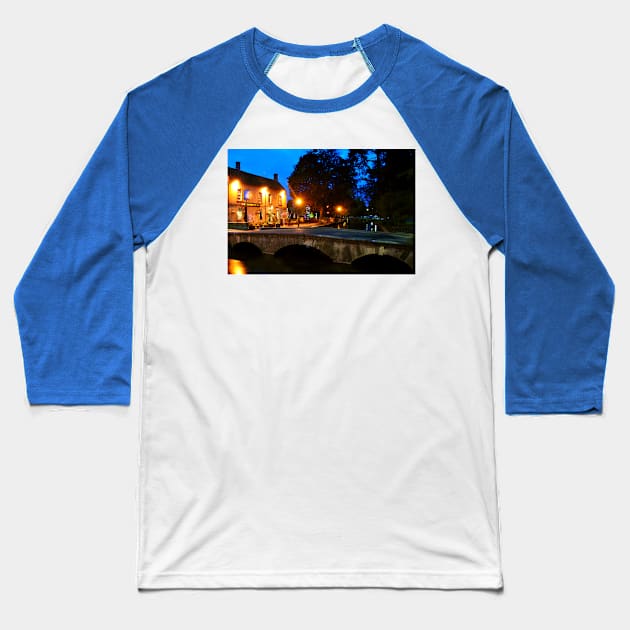 Kingsbridge Inn Bourton on the Water Cotswolds Baseball T-Shirt by AndyEvansPhotos